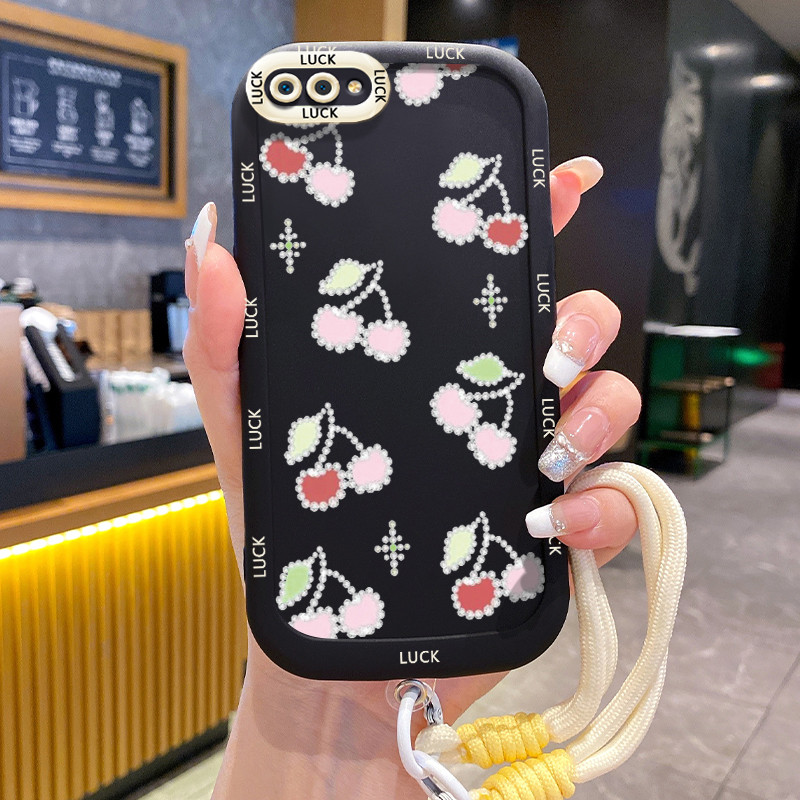 Ốp Lưng Realme C2 C2s OPPO A1K Case Cherry nhỏ Với Lanyard