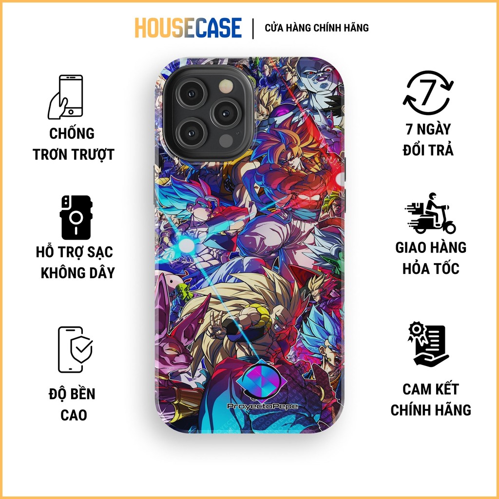 Ốp lưng iphone DRAGON BALL SUPER COLLAGE tổng hợp nhân vật Gogeta SSJ4 đẹp TPU cứng