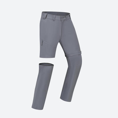 Quần dài dã ngoại nam tháo ống phom dáng châu Á DECATHLON MH500 CN xám mã 8940675