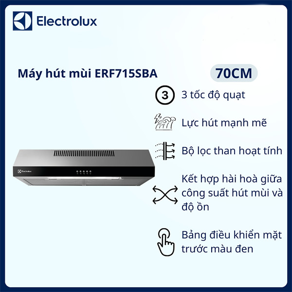 Máy hút mùi âm tủ Electrolux ERF715SBA Bảo hành hãng