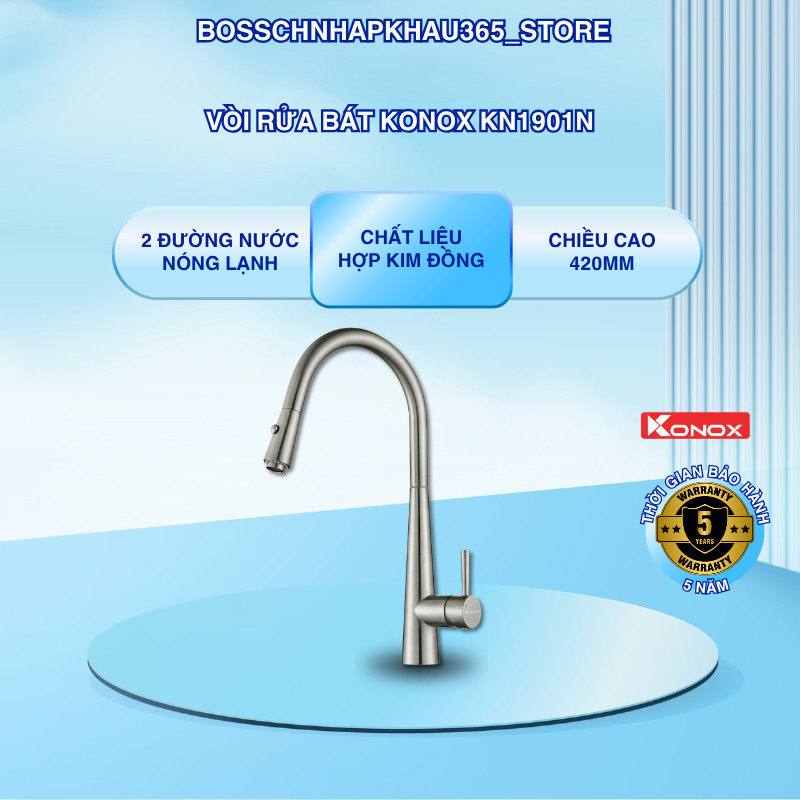 Vòi Rửa Bát Konox KN1901C – 2 Chế Độ Xả – Đầu Vòi Kéo Dài – Mở Rộng Phạm Vi Sử Dụng – Bossch365