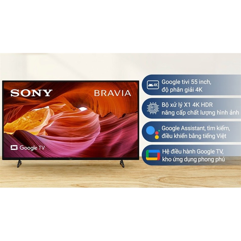 Google Tivi Sony 4K 55 inch KD-55X75K - Việt Nam (N.11T7) Bảo hành hãng