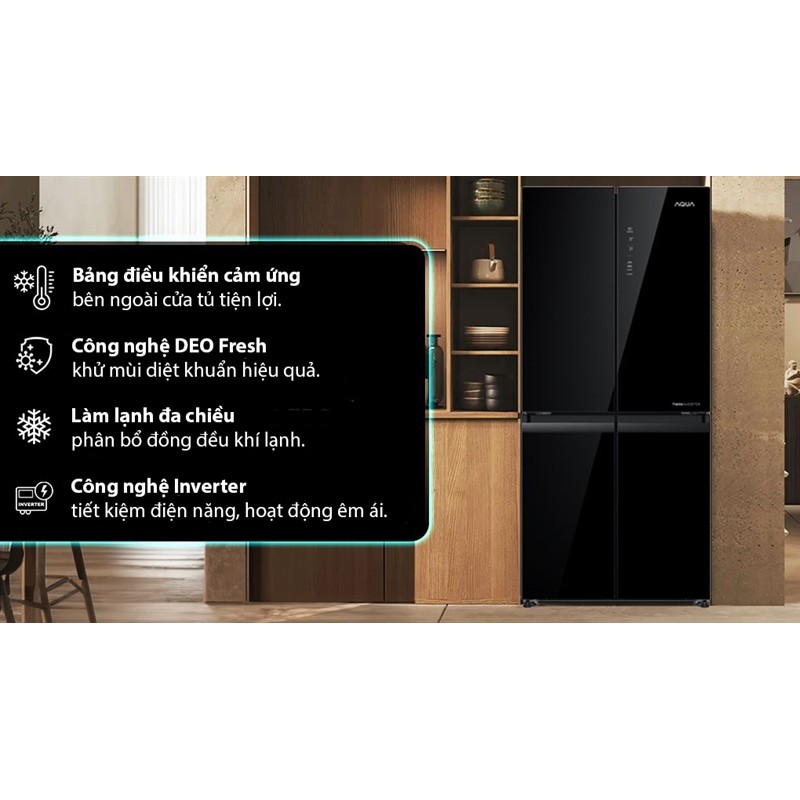 Tủ lạnh Aqua Inverter 410 lít AQR-M466XA(GB) 2024