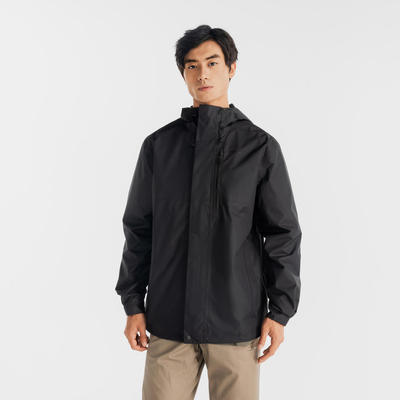 Áo khoác dã ngoại nam chống thấm nước dáng classic DECATHLON NH500 đen mã 8862206