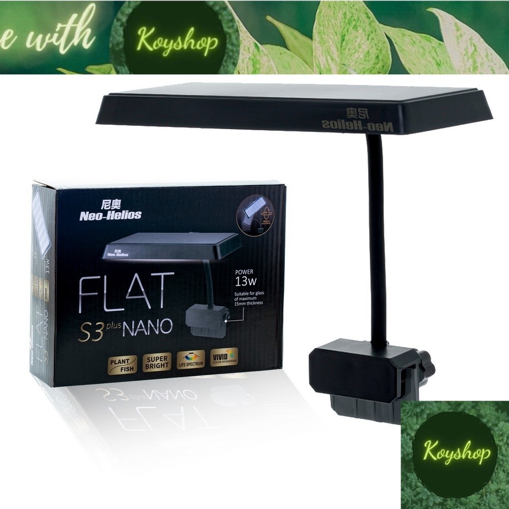 Đèn Led Kẹp Flat S3 Nano RGB Plus - S3 Nano RGB PRO Neo Helios Đỏ Cá Không Đỏ Nước Cho Bể Cá Cảnh, b