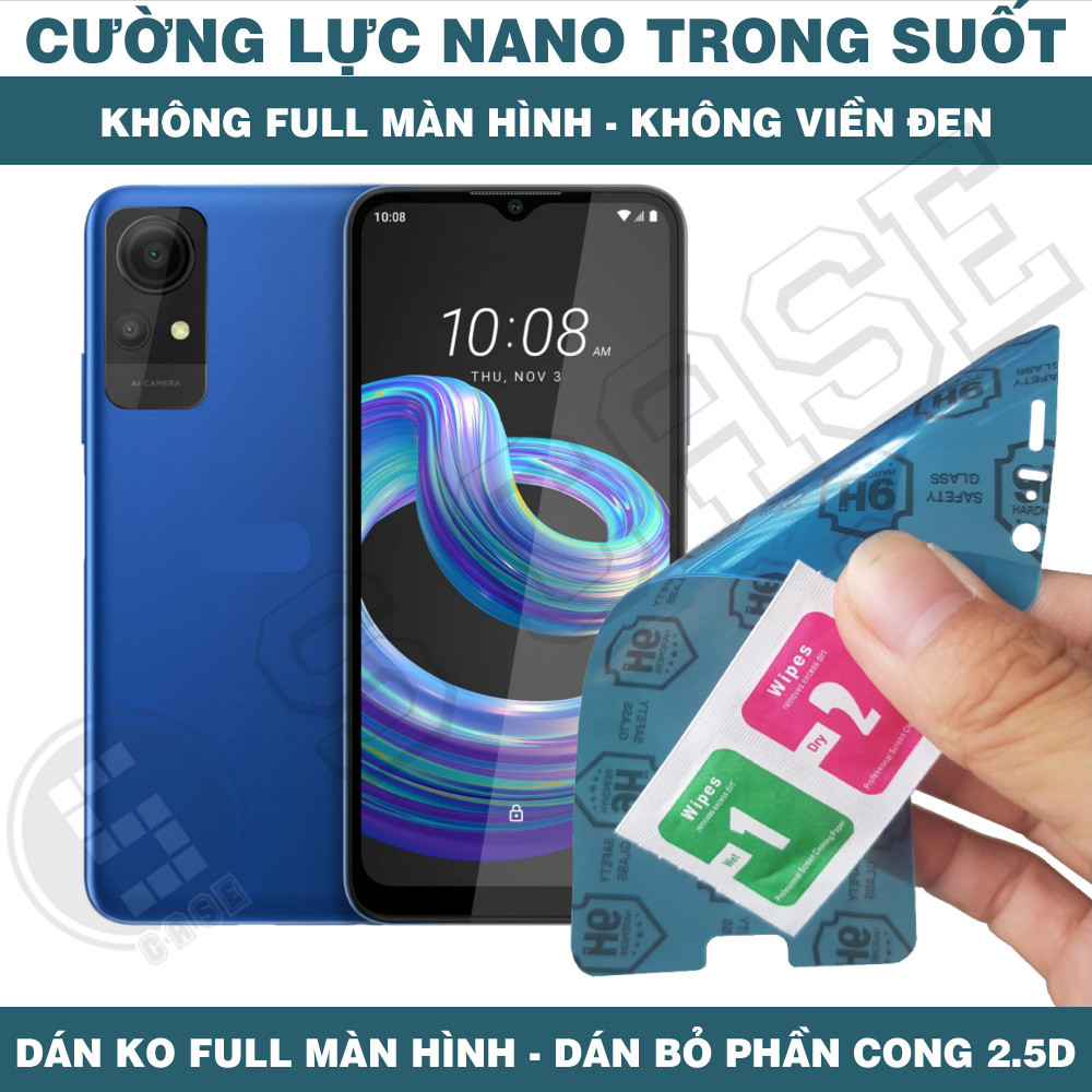 Cường Lực Nano Cho HTC Wildfire E4 Plus E3 Lite - Trong Suốt, Không Full Màn, Không Viền Đen