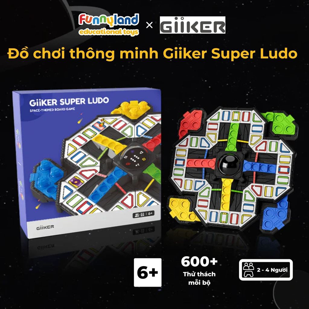 Đồ chơi thông minh GiiKER Super Ludo - cờ cá ngựa phiên bản thông minh, chơi 2–4 người, 6+ (tùy phiê
