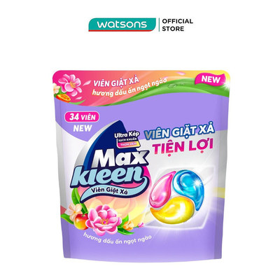 Túi Viên Giặt Xả Maxkleen Hương Dấu Ấn Ngọt Ngào 15g x 34Viên