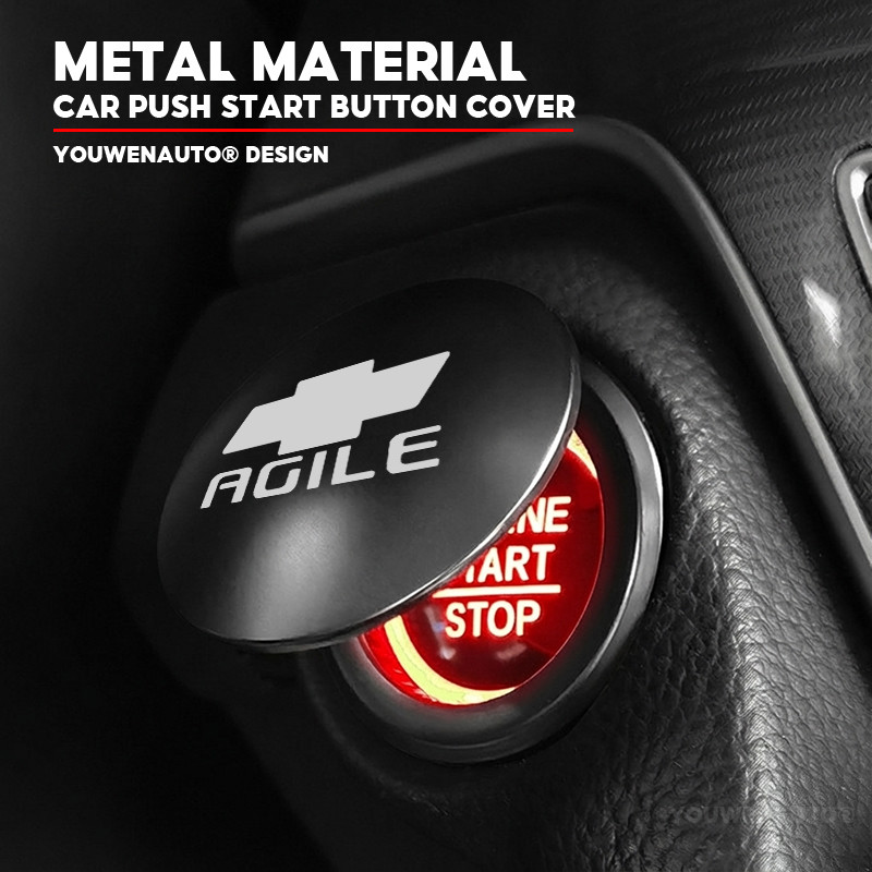 Dành Cho Xe Chevrolet Agile 2009-2014 Xe Đẩy Nút Khởi Động Nắp Kim Loại Động Cơ Khởi Động Dừng Bảo V