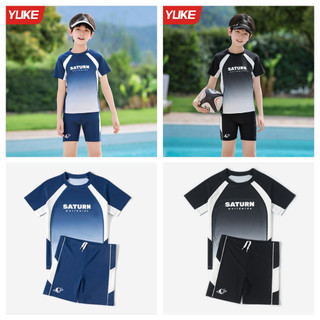 Bộ bơi trẻ em, Bộ bơi bé trai phối màu siêu đẹp YUKE Saturn size 110-170cm mã YY2497