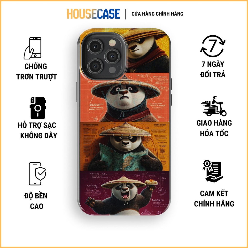 Ốp lưng iphone PO KUNG FU PANDA ba biểu cảm hài hước phong cách truyện tranh TPU cứng