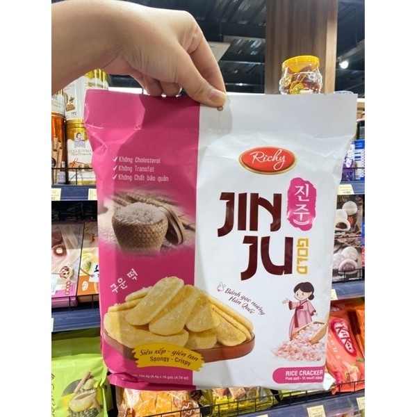 Bánh gạo Hàn Quốc jinju vị muối hồng 134.4g