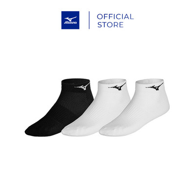 Vớ/Tất chạy bộ UNISEX TRAINING MID 3P - Trắng Trắng Đen 67UU95099