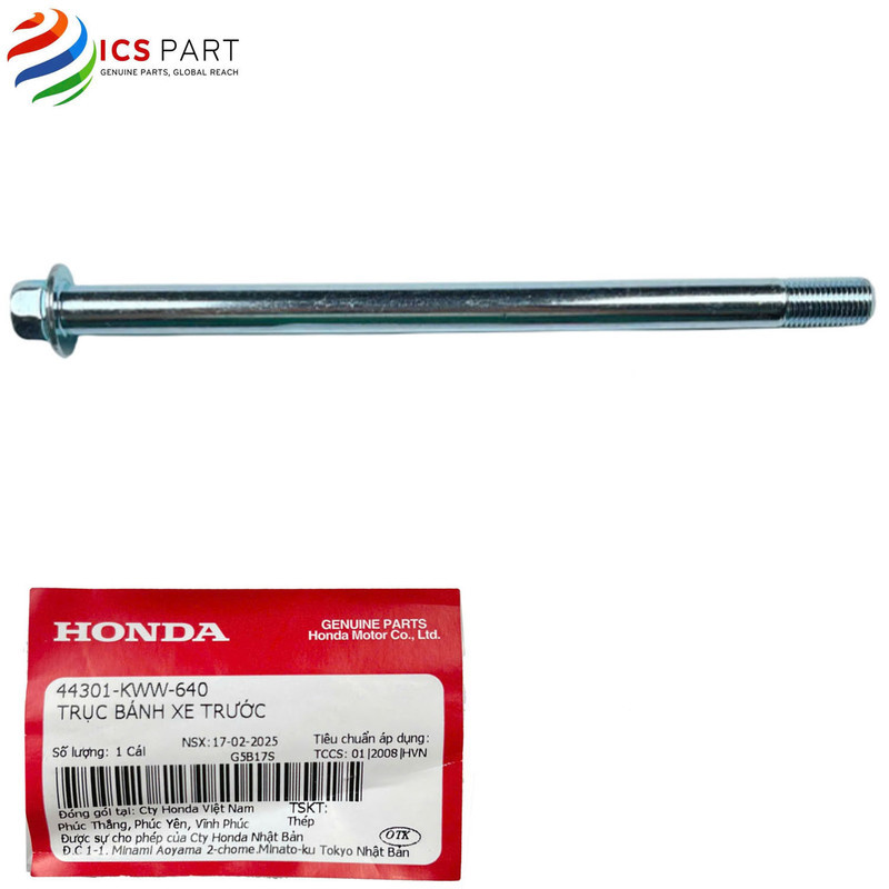 44301KWW640 |  Trục Bánh Trước  Trước         Honda