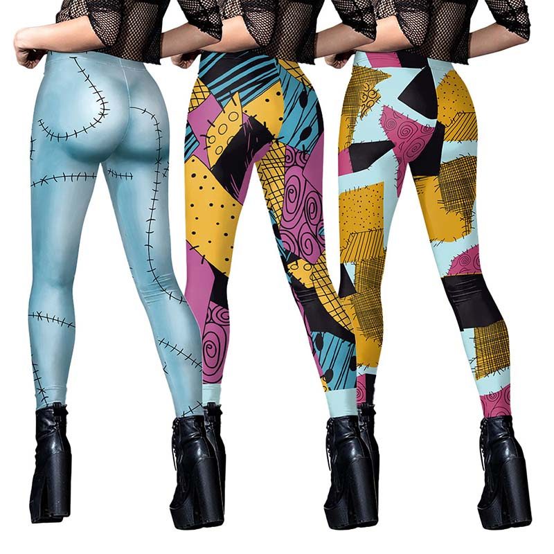 Halloween Anime Phim Sally Cosplay Quần Legging Cho Người Phụ Nữ Thể Dục Quần Nữ Zombie Carnival Cos