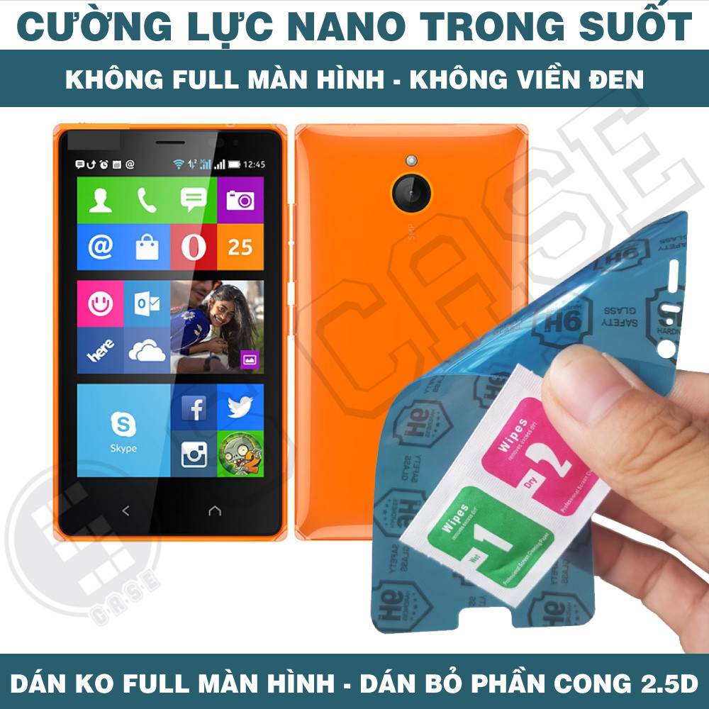 Cường Lực Nano Cho Nokia Lumia X2 Lumia XL Lumia X+ Lumia X - Trong Suốt, Không Full Màn, Không Viền