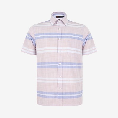 Áo sơ mi nam KHATOCO Tailor Fit ngắn tay A1MN568T2-CNSC817-2709-N