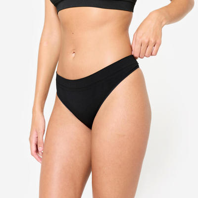 Quần lót thể thao nữ không đường may DECATHLON Tanga đen mã 8817667