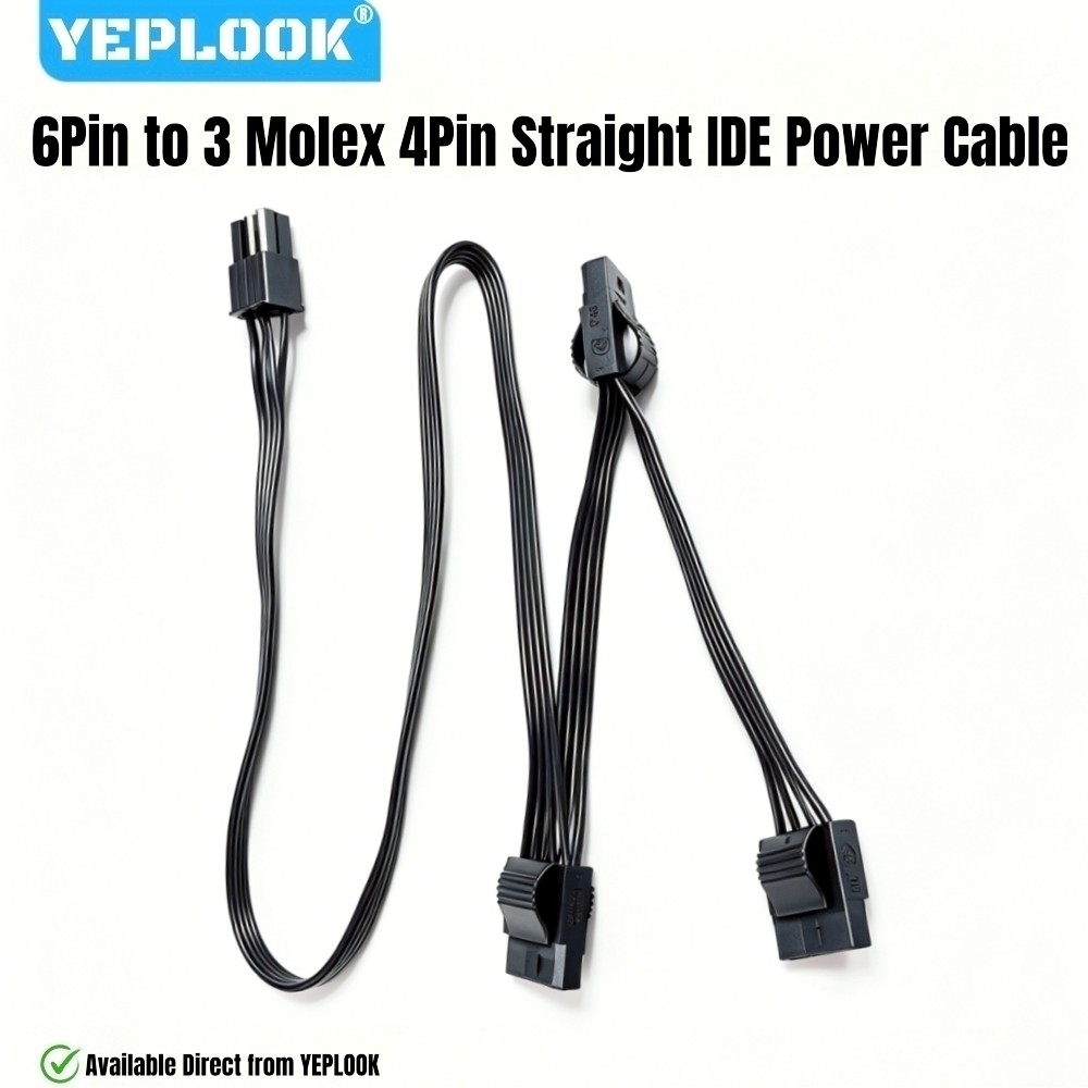 Dành cho Corsair RM-x Mô-đun, 6Pin đến 3x Molex 4Pin, Cáp nguồn PATA IDE cho Corsair RM1000x, RM850x