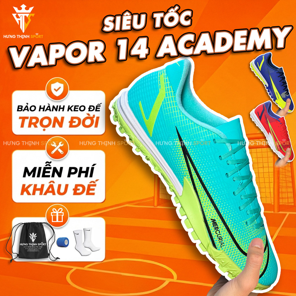 Giày Đá Bóng / Giày Đá Banh VAPOR 14 ACADEMY | TF Sân Cỏ Nhân Tạo | Tặng Khâu Đế + Bảo Hành Keo Đế T