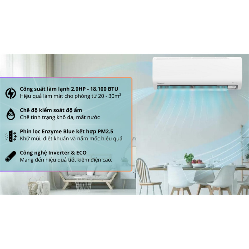 Máy lạnh Daikin Inverter 2 HP FTKB50ZVMV 2025 - VIỆT NAM dienmaysieure Xả Kho