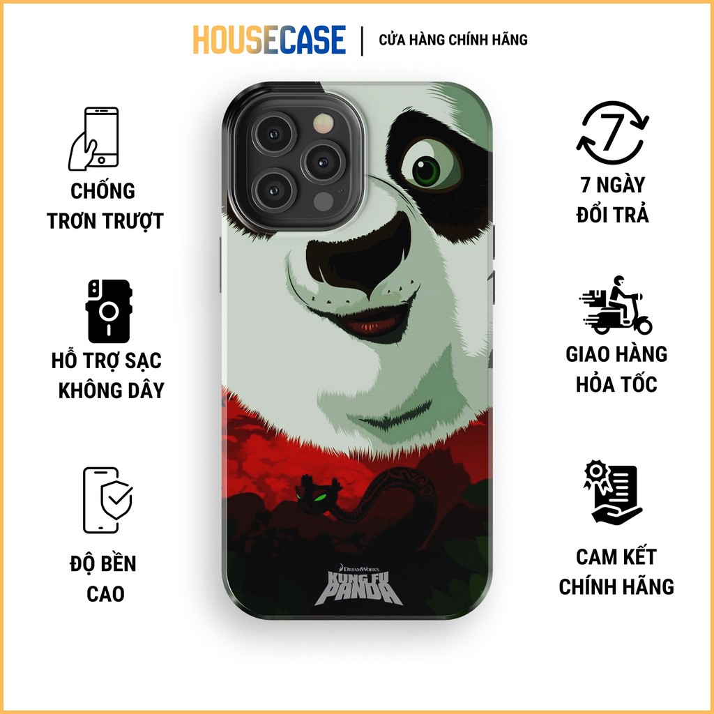 Ốp iphone tranh minh họa phẳng khuôn mặt gấu trúc lớn KUNG FU PANDA độc TPU cứng
