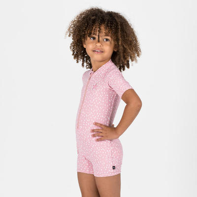 Bộ đồ bơi một mảnh trẻ em dáng quần short chống tia UV DECATHLON Hồng mã 8926850