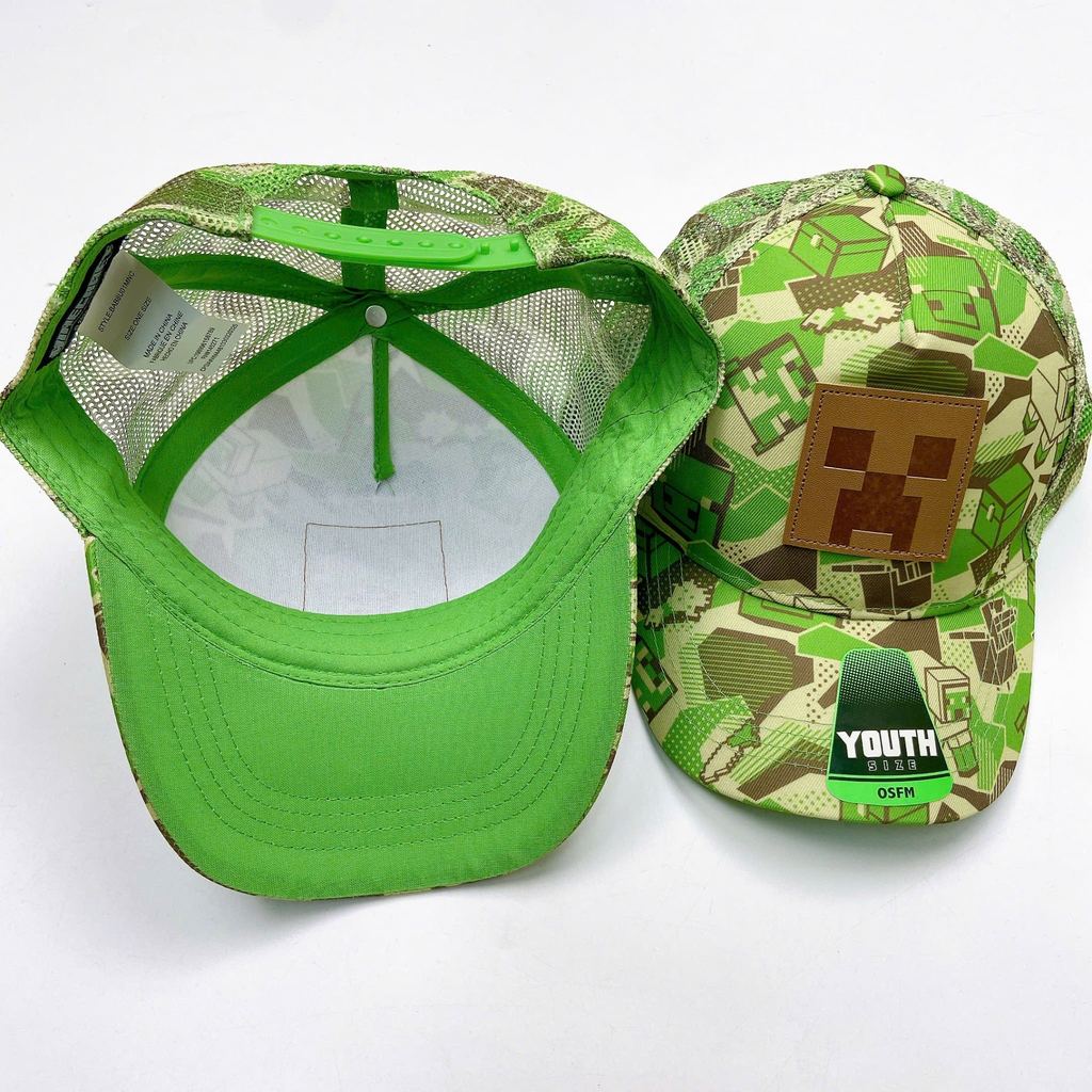 Mũ lưỡi trai cho bé, mũ HM họa tiết minecraft trẻ em hàng dư xịn