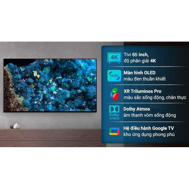Google Tivi OLED Sony 4K 65 inch XR-65A80L - MALAYSIA (N.36T) Bảo hành chính hãng