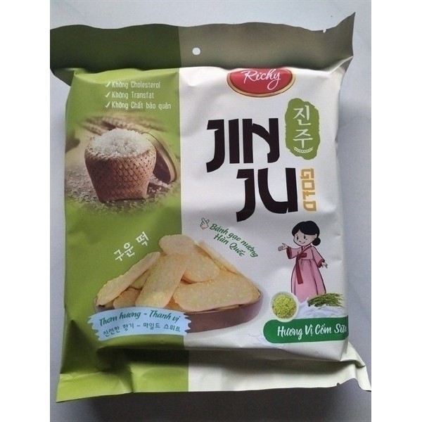 Bk-bánh gạo nướng Hàn Quốc jinju Hương cốm sữa 145g/16 gói