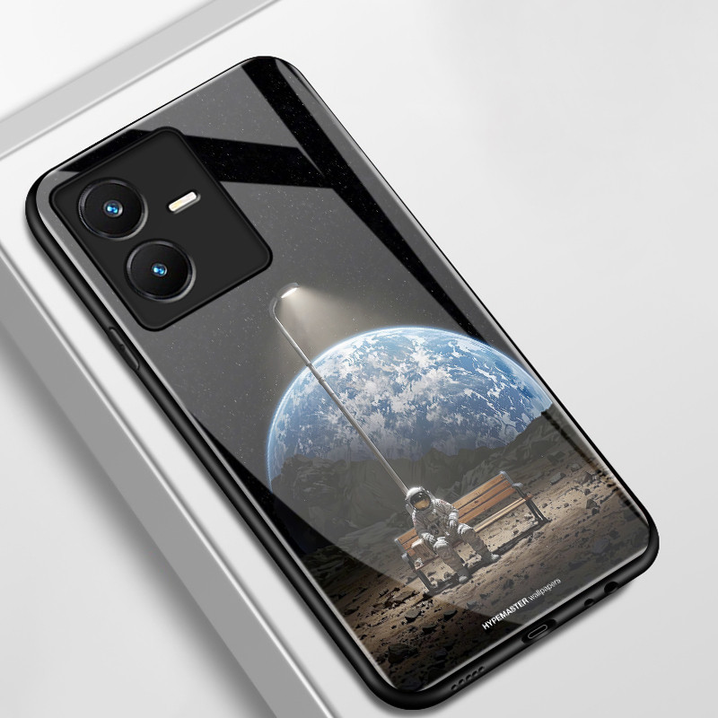 Ốp Lưng Cho VIVO Y22 Y22s Space Man Điện Thoại Vỏ Kính Chống Sốc