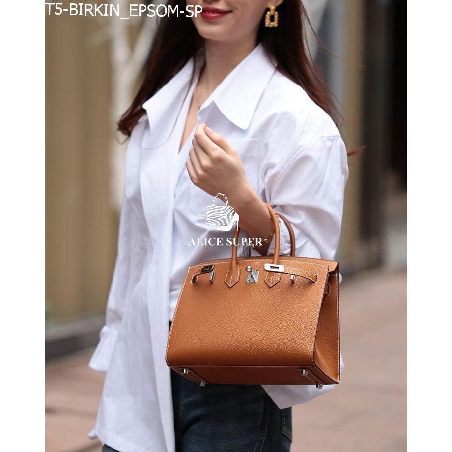 Hm BIRKIN EPSOM Super [11 MÀU] size 25/30cm - Túi xách nữ Full box da thật dáng SATCHEL, kèm dây đeo