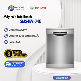 Máy Rửa Bát Độc Lập Bosch SMS4EVI04E Serie 4 - Dung Tích 13 Bộ Đồ Ăn Châu Ân - Điều Khiển Nút Nhấn