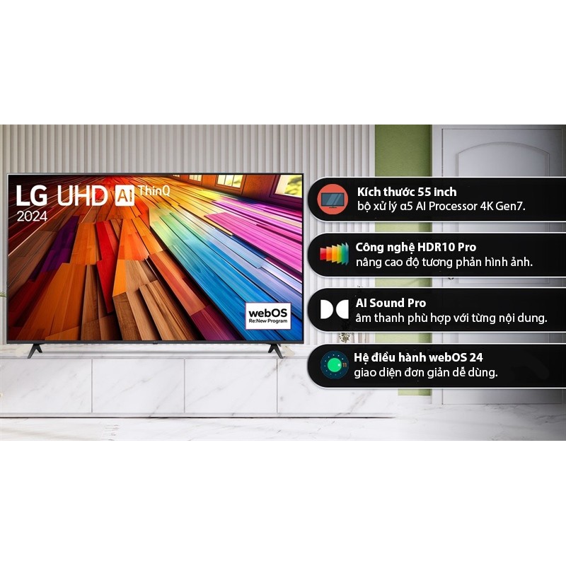 Smart Tivi LG 4K 55 inch 55UT8050PSB 2024 - INDONESIA Điện Máy KHO RẺ