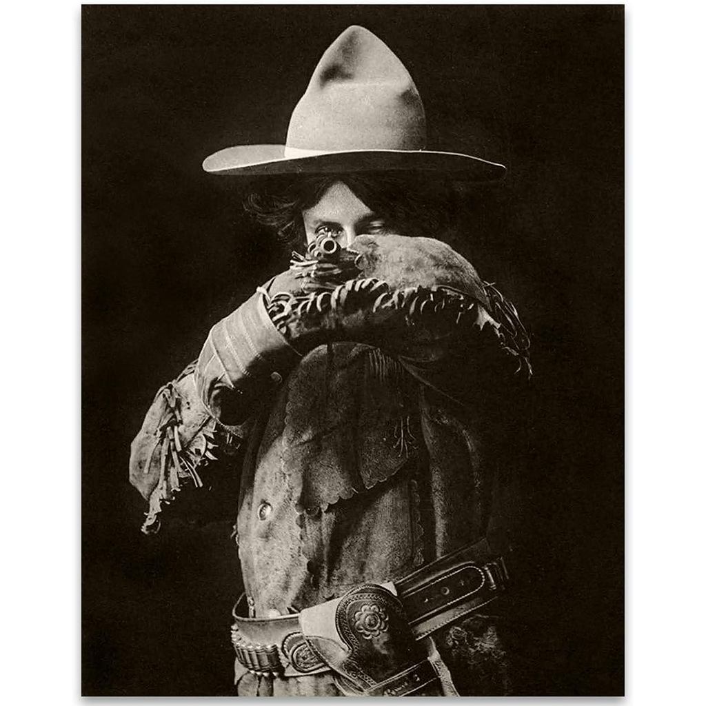 Make Em Cười Annie Oakley X Unframed Art Print Hoàn Hảo Vintage Tây Cowboy Trang Trí Để Chụp Dưới $