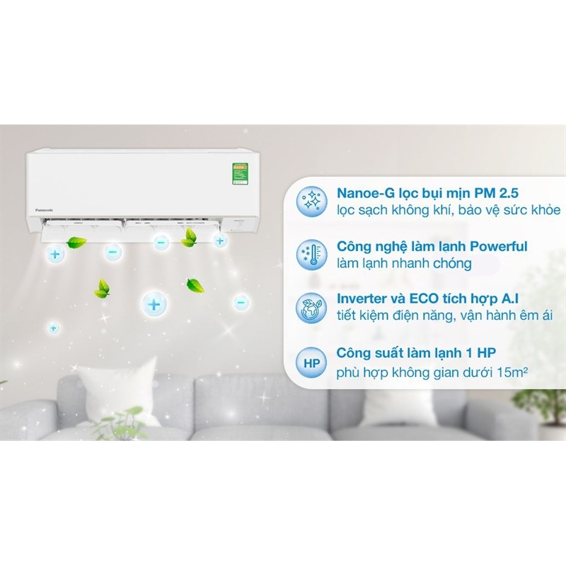 Máy lạnh 2 chiều Panasonic Inverter 1 HP CU/CS-YZ9AKH-8 (N.10T5) Bảo hành hãng