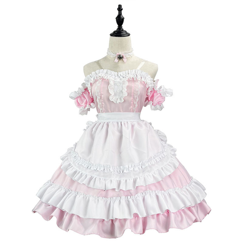Ngọt Ngào Dễ Thương Hồng Gothic Đầm Bé Gái Nữ Hầu Gái Trang Phục Retro Nhật Bản Pháp Hầu Gái Đồng Ph