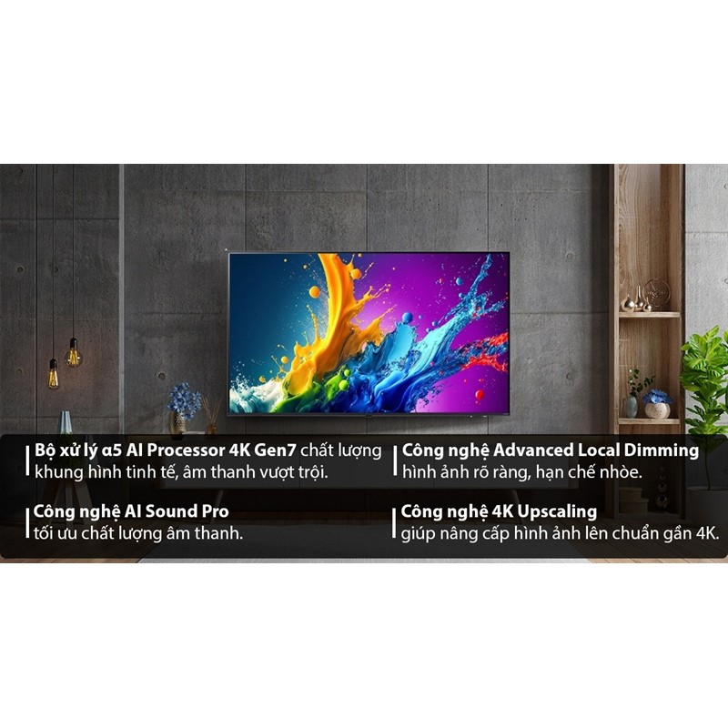 Smart Tivi QNED LG 4K 55 inch 55QNED80TSA 2024 - INDONESIA Bảo hành chính hãng