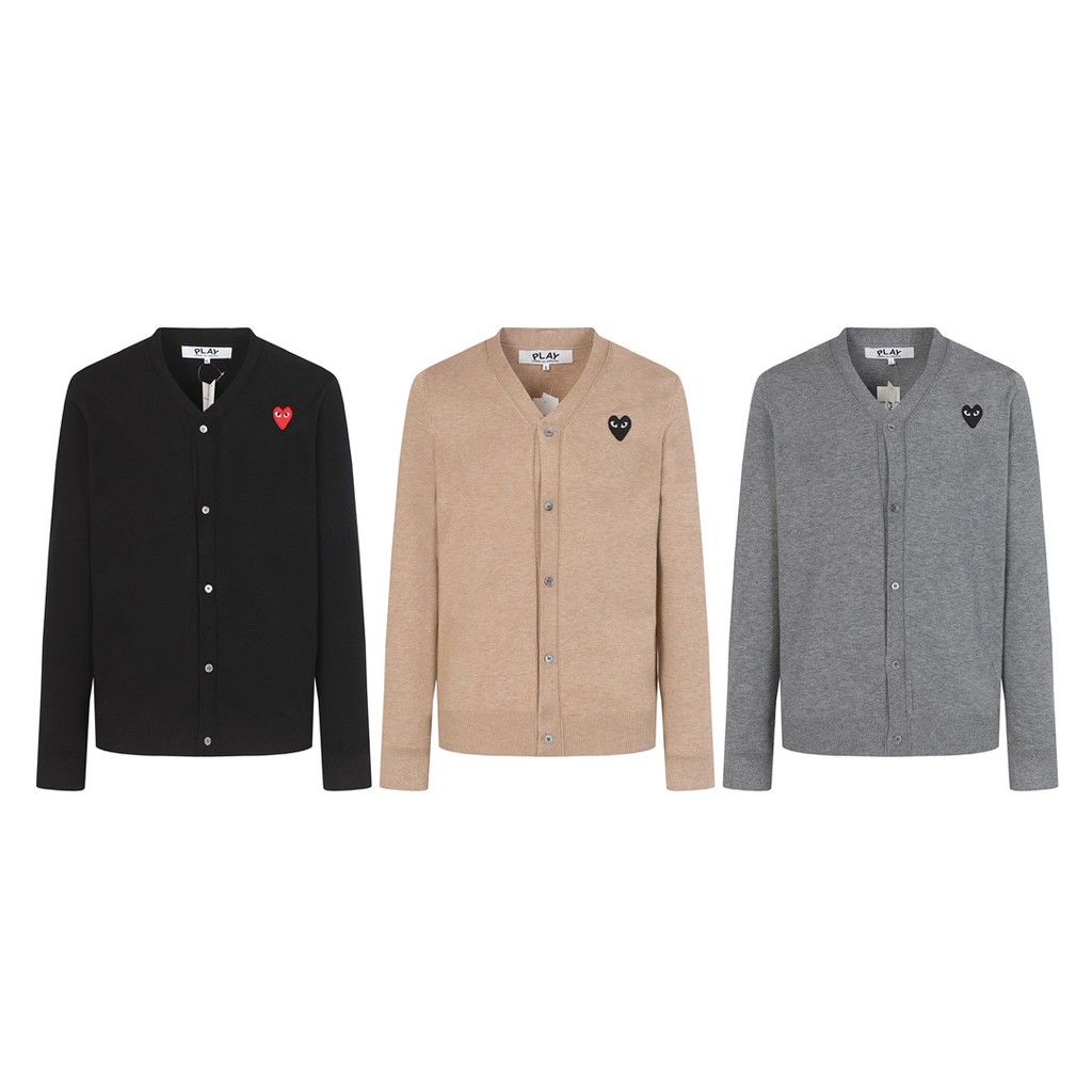 Áo len Cardigan cổ chữ V CDG Play