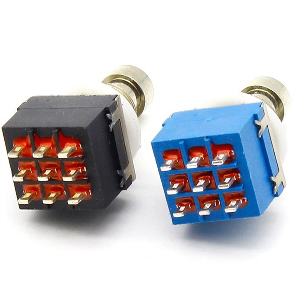 [TARO] 9 Pin ON-ON Tự Khóa Footswitch 3PDT Guitar Hiệu Ứng Bàn Đạp Hộp Stomp Latching