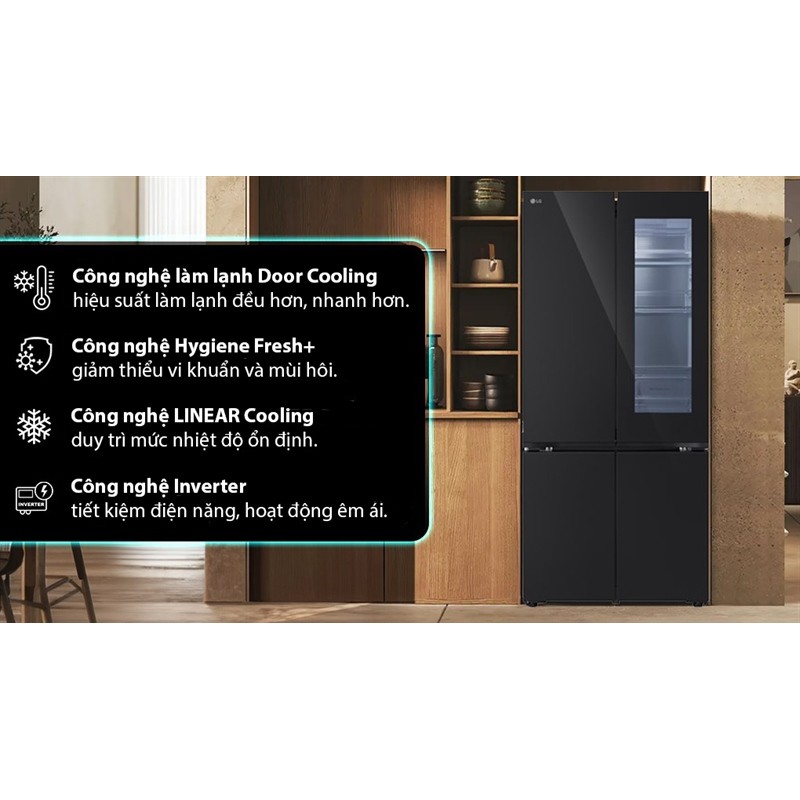 Tủ lạnh LG Inverter 617 lít Multi Door InstaView LFB61BLGAI 2024 - VIỆT NAM Hãng bảo hành