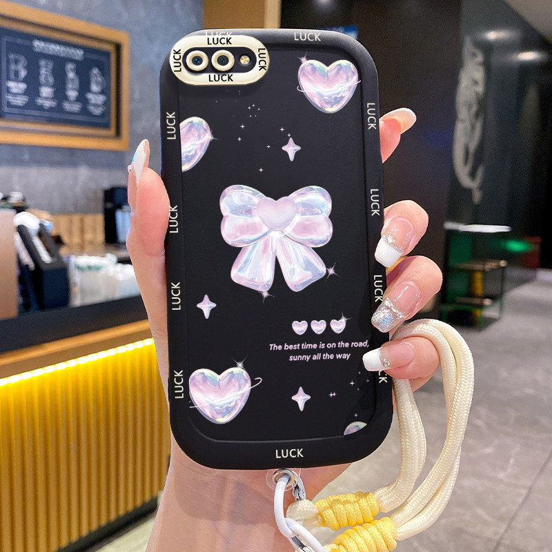 Ốp Lưng Realme C2 C2s OPPO A1K Case Bowknot nhỏ Với Lanyard