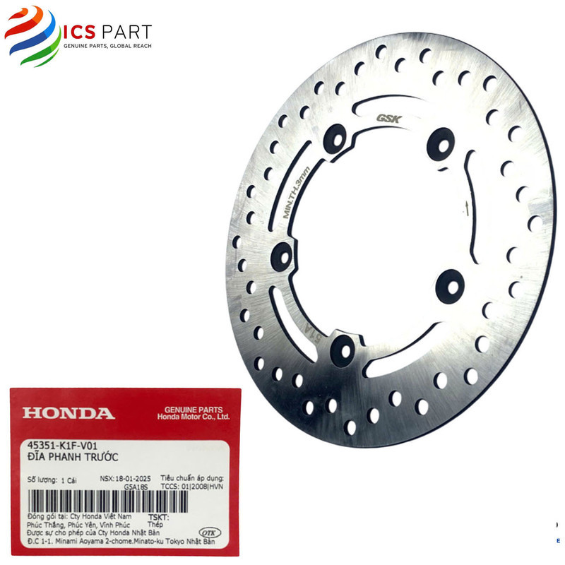 45351K1FV01 |  Đĩa Phanh, Đĩa Thắng  Trước    Air Blade 125 & 150  2019 - 2021   Honda