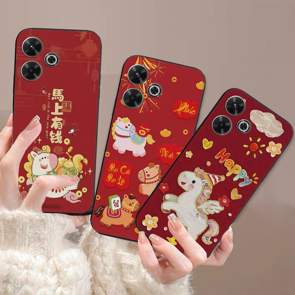 Ốp lưng Redmi 13 / Redmi 13x in hình Tết đỏ may mắn - ốp TPU chống sốc