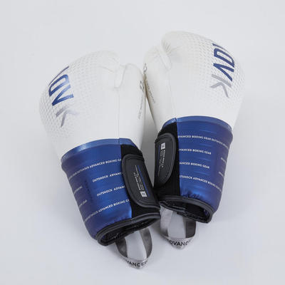 Găng tay đấm bốc 500 DECATHLON Trắng/Xanh dương mã 8651247