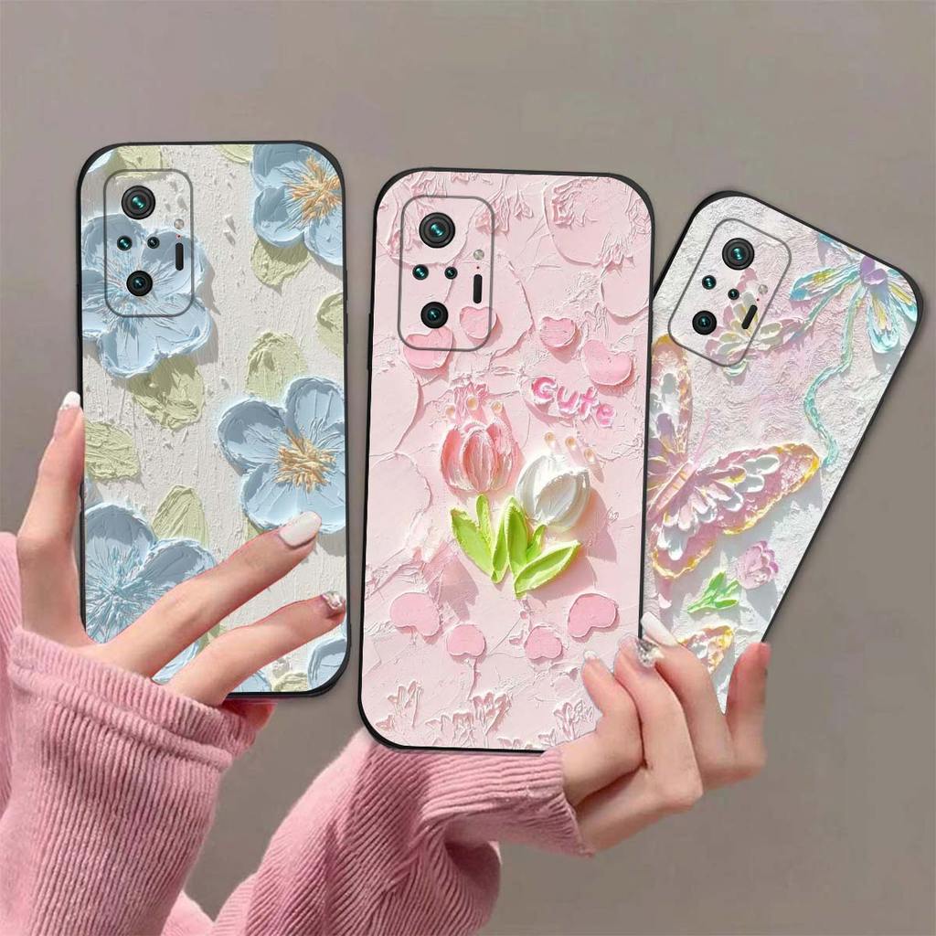Ốp lưng Xiaomi Redmi Note 10 / Note 10 Pro In hình Hoa xinh dễ thương chống sốc, mềm bảo vệ camera