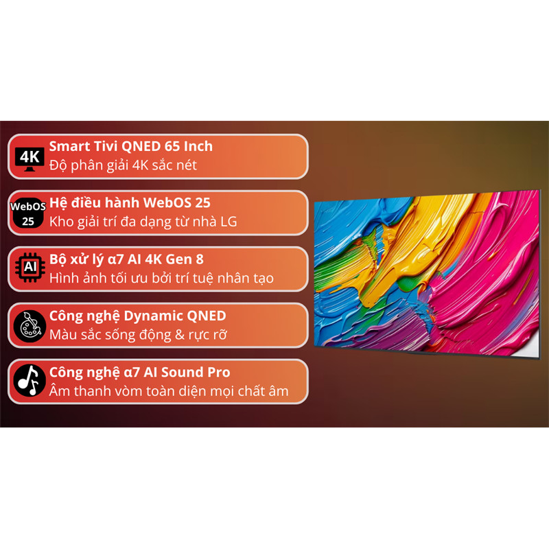 Smart Tivi LG QNED AI 4K 65 Inch 65QNED80ASA 2025 - INDONESIA Điện Máy KHO RẺ