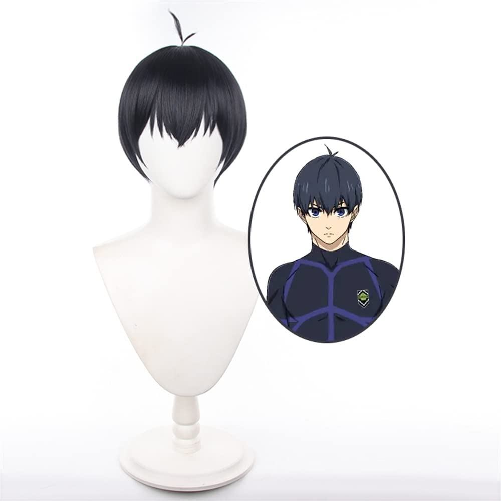 Isagi Yoichi Cosplay Tóc Giả XANH KHÓA 28cm Cosplay Anime Tóc Giả Chịu Nhiệt Yoichi Isagi Tóc Giả