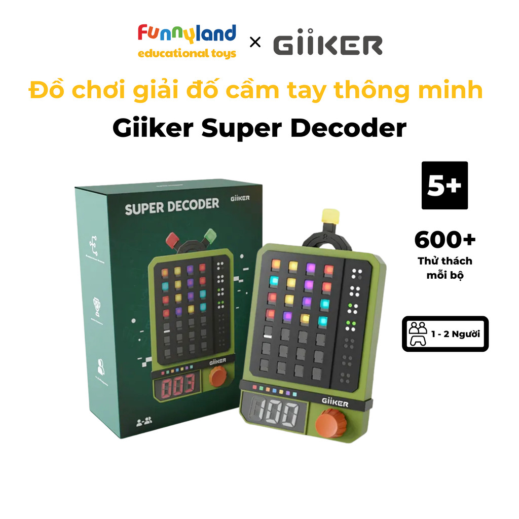 Đồ chơi thông minh GiiKER Super Decoder - giải mã 4 chữ số màu trong 7 lượt, 600+ level, 5+ (tùy phi
