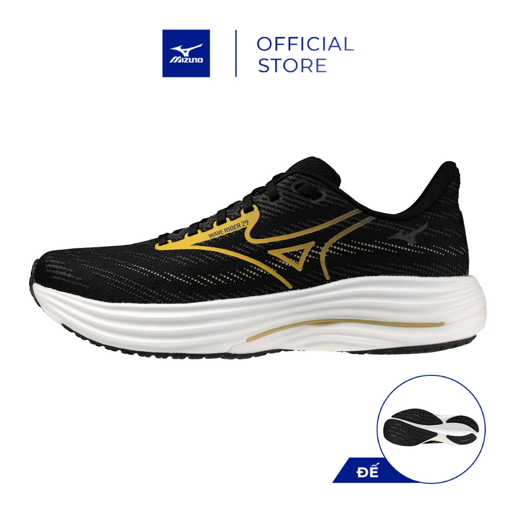 Giày Chạy Bộ NAM WAVE RIDER 29 - Be đen - J1GC250355